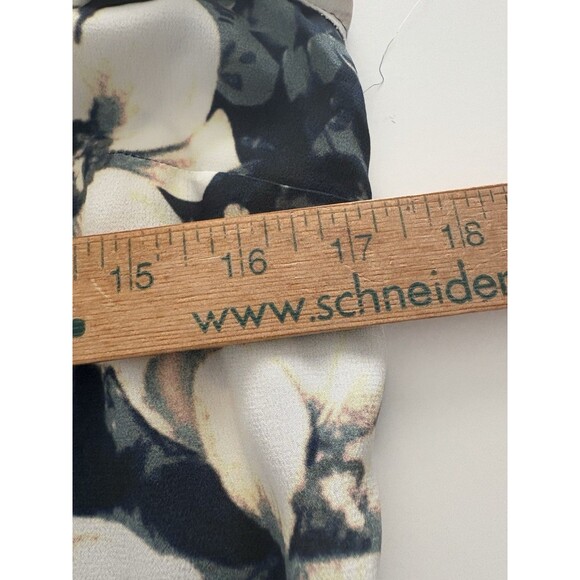 INTERMIX Silk Maxi Dress Size S Green Floral Hi-Low Spaghetti Strap Lightweight - Picture 13 of 16